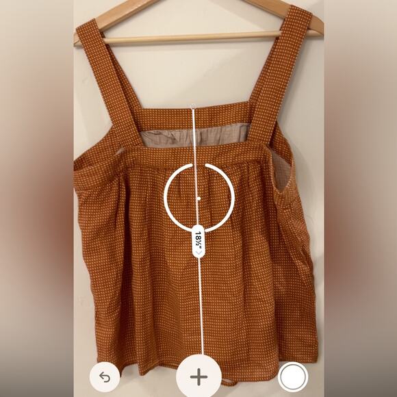 ANA Burnt Orange Cotton Polka Dot Tank Top Size Large - Picture 10 of 11